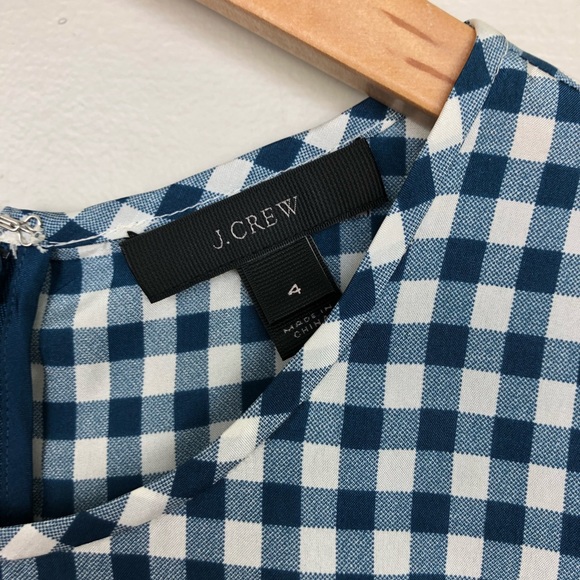 J. Crew Ruffle Hem Silk Tank Top In Gingham - Picture 5 of 6